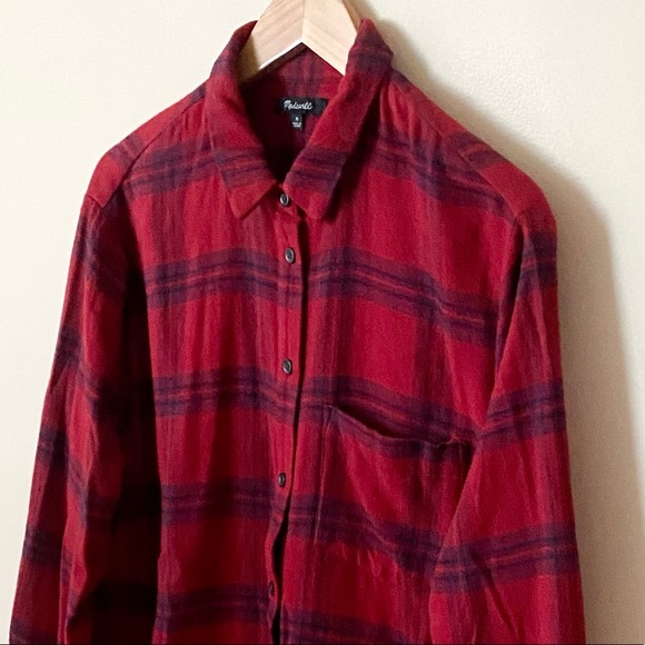 Madewell Flannel Oversized Ex-Boyfriend Shirt in Windowpane - Picture 8 of 16